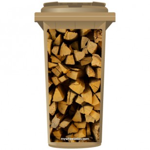 Stack Of Chopped Fire Wood Wheelie Bin Sticker Panel